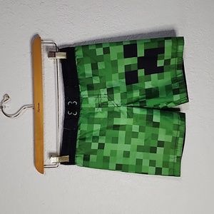 Minecraft Green & Black Swimming Shorts Sz. XS